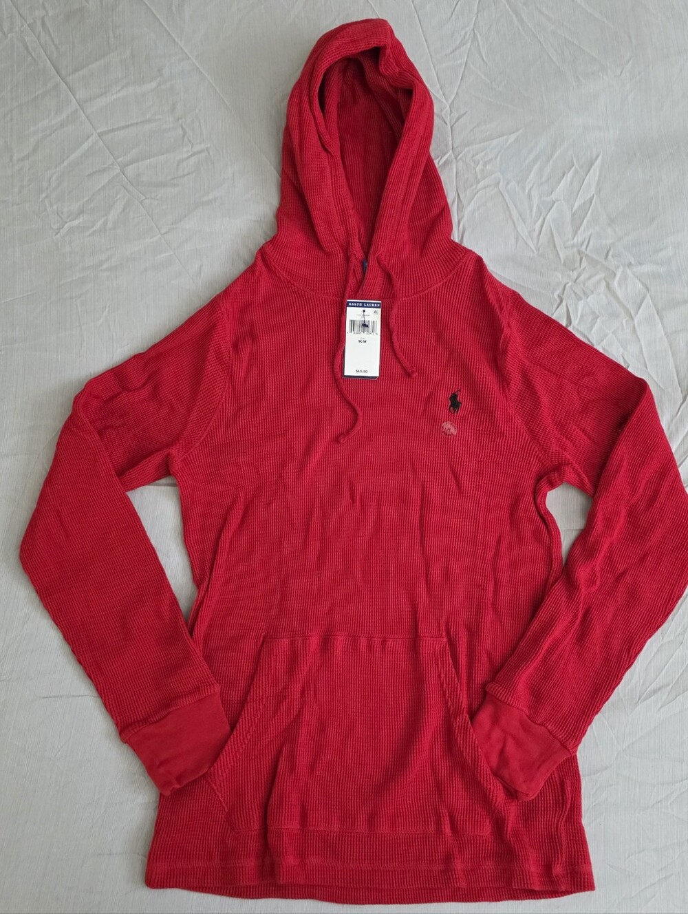Polo Ralph Lauren Waffle Hoddie Red [Sz. Medium] NEW